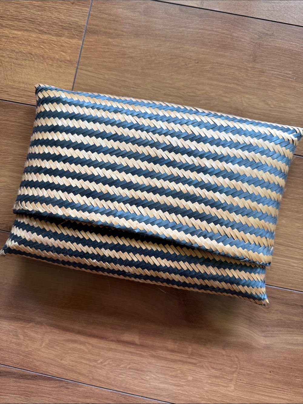 Striped Woven Clutch